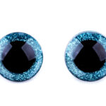 Bezpečnostné oči glitrové – modré Ø25 mm