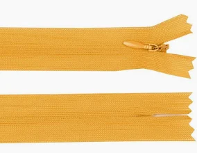 Špirálový zips skrytý 40 cm - horčicový