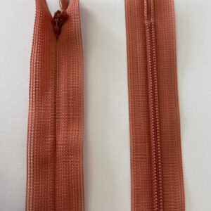 Špirálový zips skrytý 40 cm - tehlový