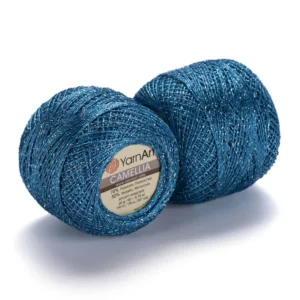 YarnArt Camellia modro - strieborná 423